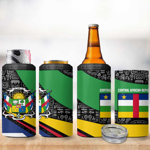 Central African Republic 4 in 1 Can Cooler Tumbler Multicolor Tribal Design - African Pride