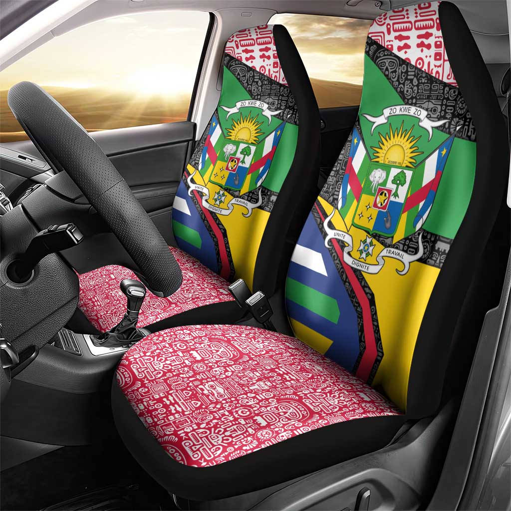 Central African Republic Car Seat Cover Multicolor Tribal Design - African Pride