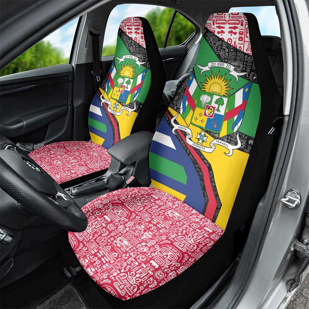 Central African Republic Car Seat Cover Multicolor Tribal Design - African Pride