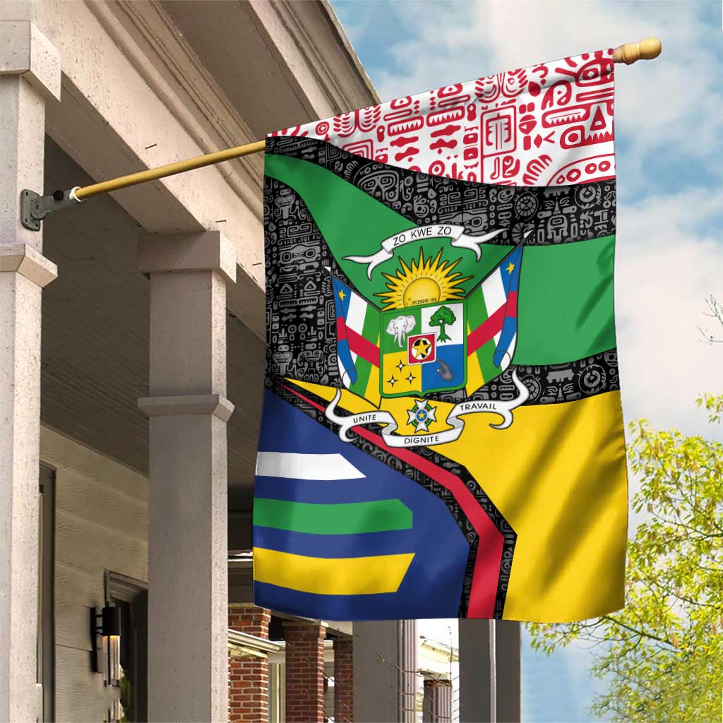Central African Republic Garden Flag Multicolor Tribal Design - African Pride