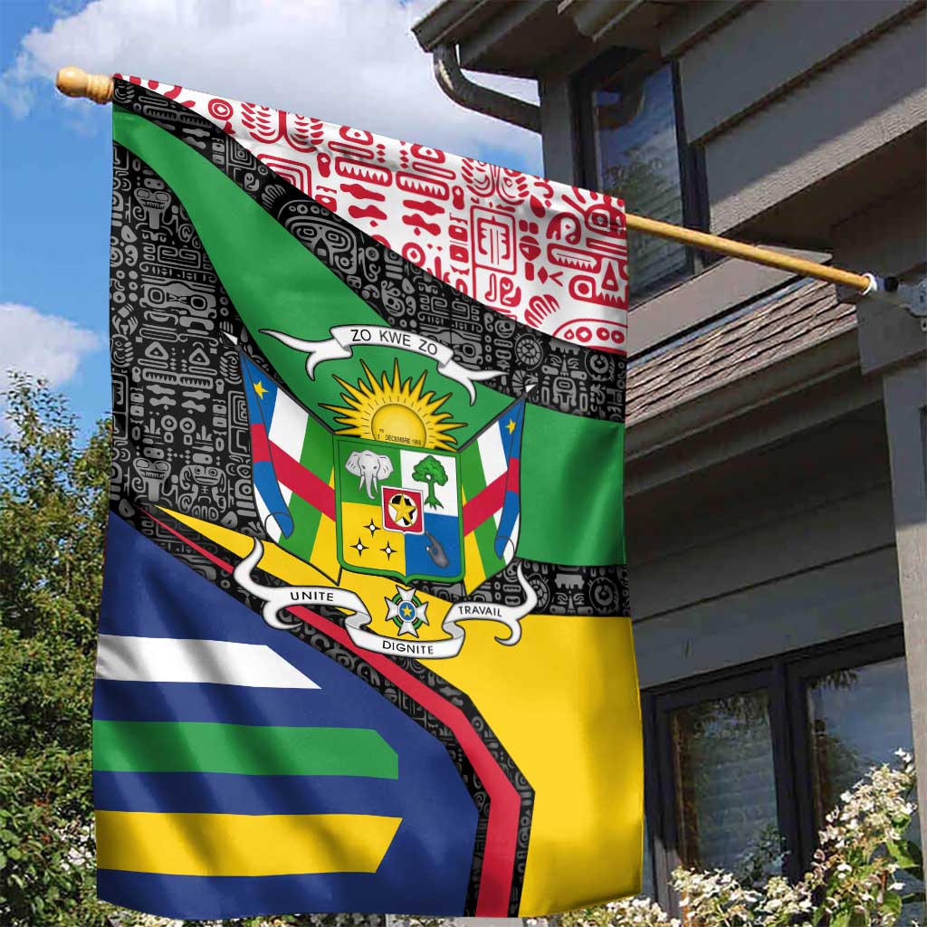 Central African Republic Garden Flag Multicolor Tribal Design - African Pride