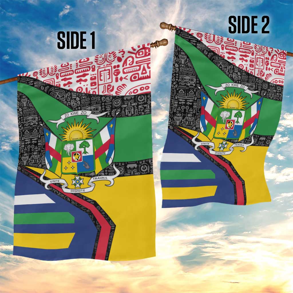 Central African Republic Garden Flag Multicolor Tribal Design - African Pride