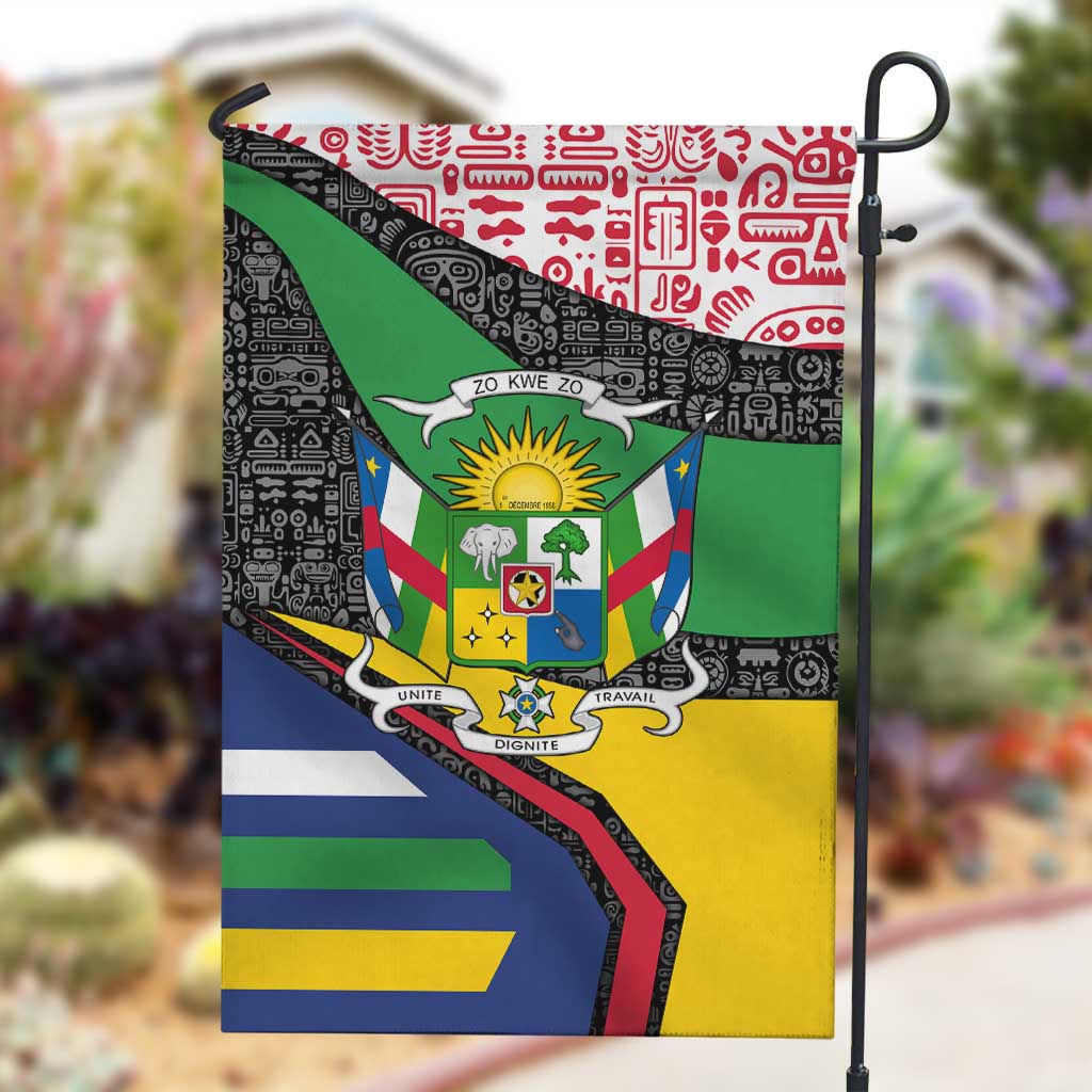 Central African Republic Garden Flag Multicolor Tribal Design - African Pride