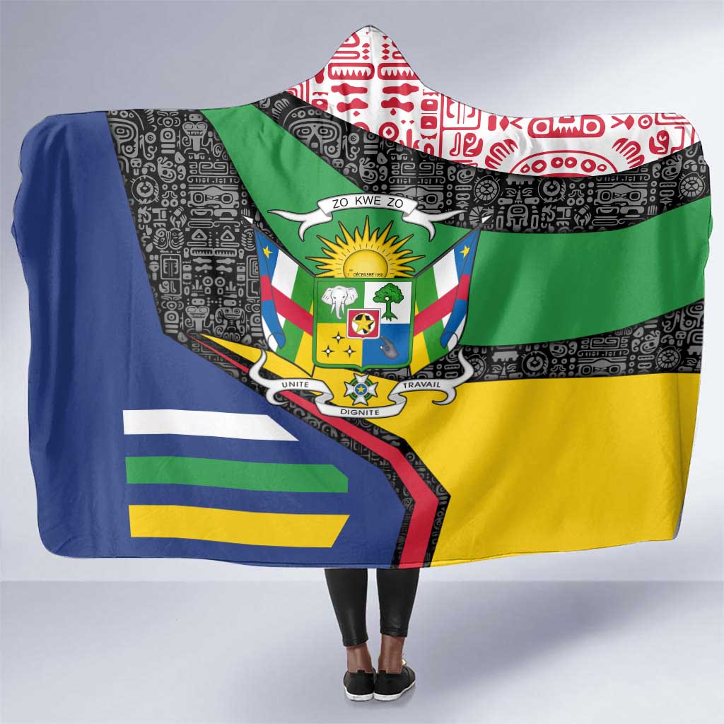 Central African Republic Hooded Blanket Multicolor Tribal Design - African Pride