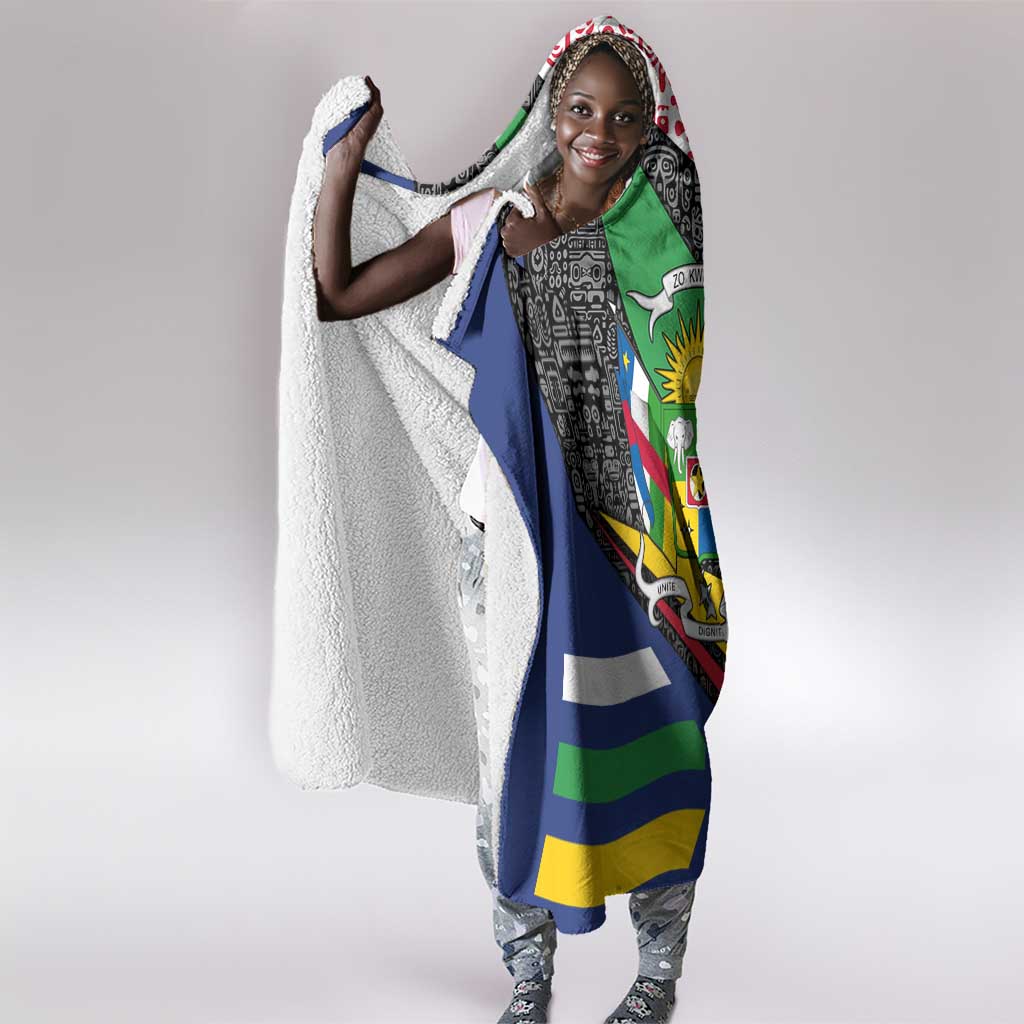 Central African Republic Hooded Blanket Multicolor Tribal Design - African Pride