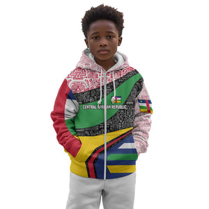Central African Republic Kid Hoodie Multicolor Tribal Design - African Pride