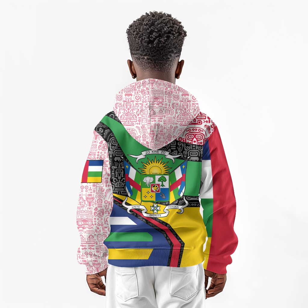 Central African Republic Kid Hoodie Multicolor Tribal Design - African Pride