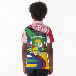 Central African Republic Kid Polo Shirt Multicolor Tribal Design - African Pride