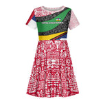 Central African Republic Kid Short Sleeve Dress Multicolor Tribal Design - African Pride