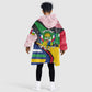 Central African Republic Kid Wearable Blanket Hoodie Multicolor Tribal Design - African Pride