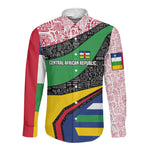 Central African Republic Long Sleeve Button Shirt Multicolor Tribal Design - African Pride