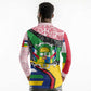 Central African Republic Long Sleeve Polo Shirt Multicolor Tribal Design - African Pride
