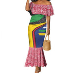 Central African Republic Mermaid Dress Multicolor Tribal Design - African Pride