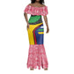 Central African Republic Mermaid Dress Multicolor Tribal Design - African Pride