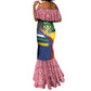 Central African Republic Mermaid Dress Multicolor Tribal Design - African Pride