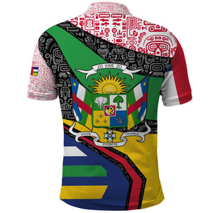 Central African Republic Polo Shirt Multicolor Tribal Design - African Pride