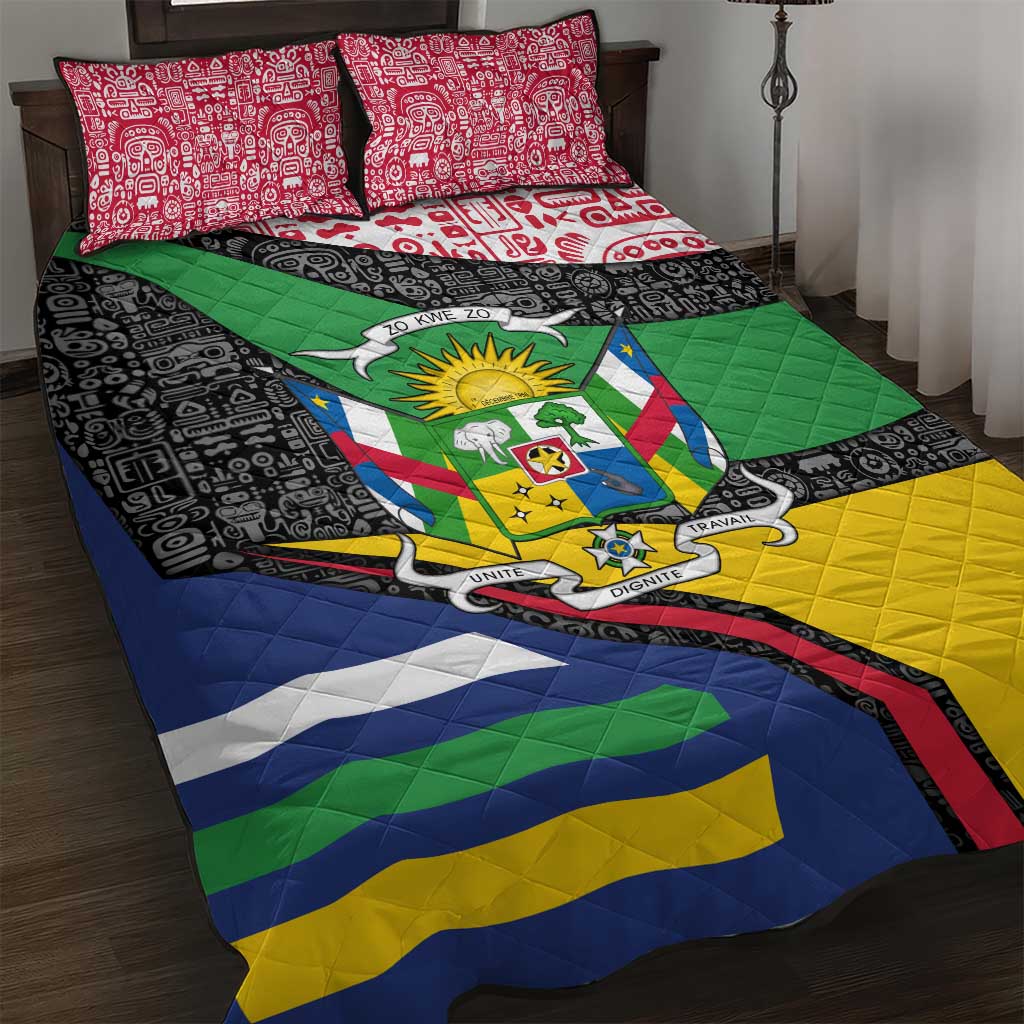 Central African Republic Quilt Bed Set Multicolor Tribal Design - African Pride