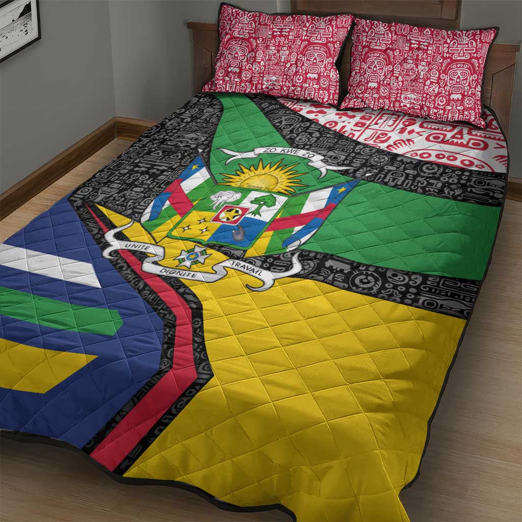 Central African Republic Quilt Bed Set Multicolor Tribal Design - African Pride