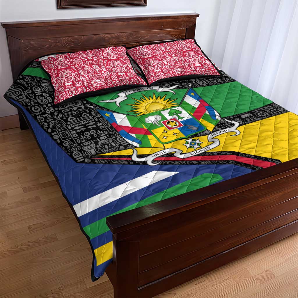 Central African Republic Quilt Bed Set Multicolor Tribal Design - African Pride