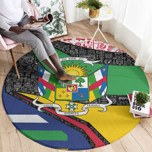 Central African Republic Round Carpet Multicolor Tribal Design - African Pride
