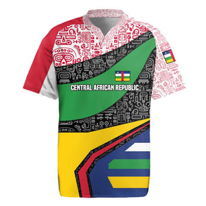 Central African Republic Rugby Jersey Multicolor Tribal Design - African Pride