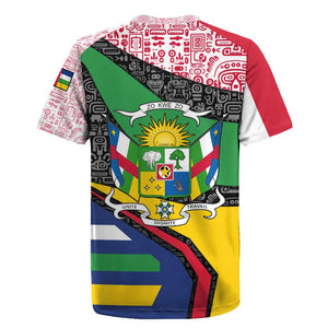 Central African Republic Rugby Jersey Multicolor Tribal Design - African Pride