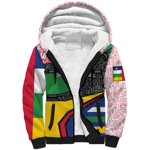 Central African Republic Sherpa Hoodie Multicolor Tribal Design - African Pride