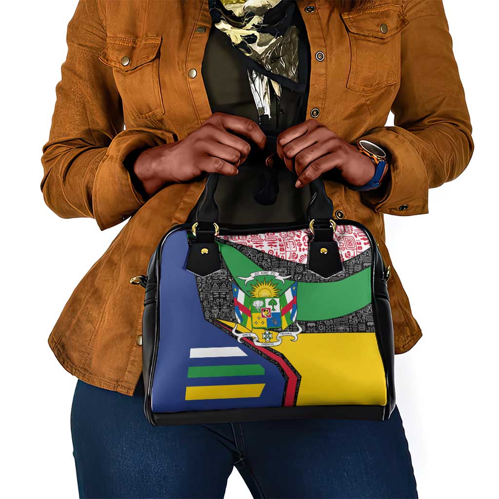 Central African Republic Shoulder Handbag Multicolor Tribal Design - African Pride