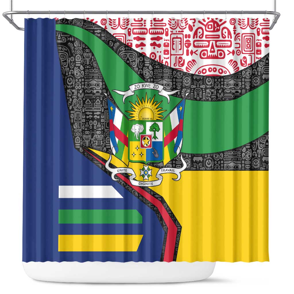 Central African Republic Shower Curtain Multicolor Tribal Design - African Pride