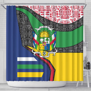 Central African Republic Shower Curtain Multicolor Tribal Design - African Pride