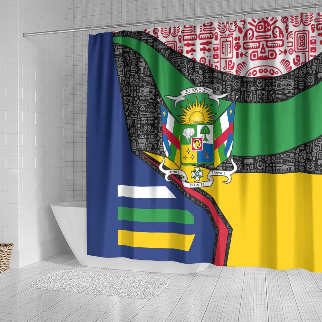 Central African Republic Shower Curtain Multicolor Tribal Design - African Pride