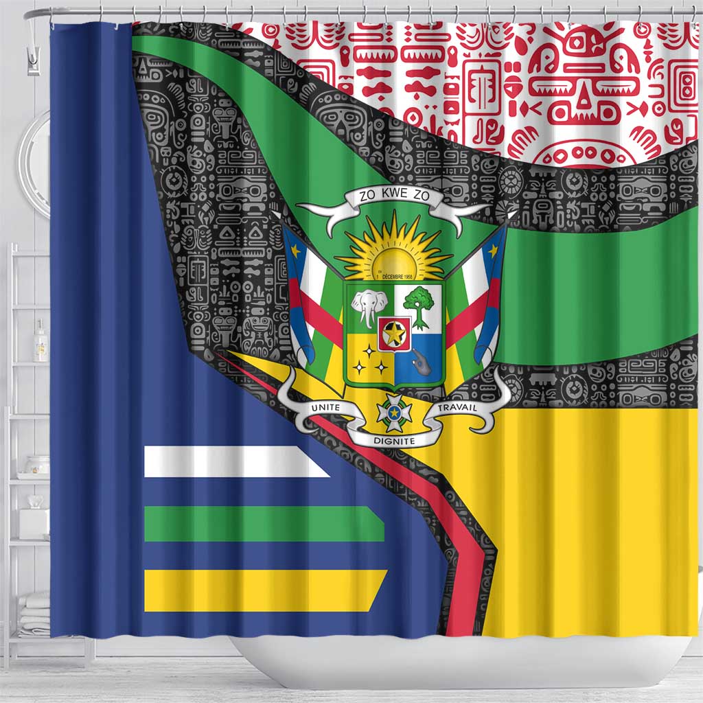 Central African Republic Shower Curtain Multicolor Tribal Design - African Pride