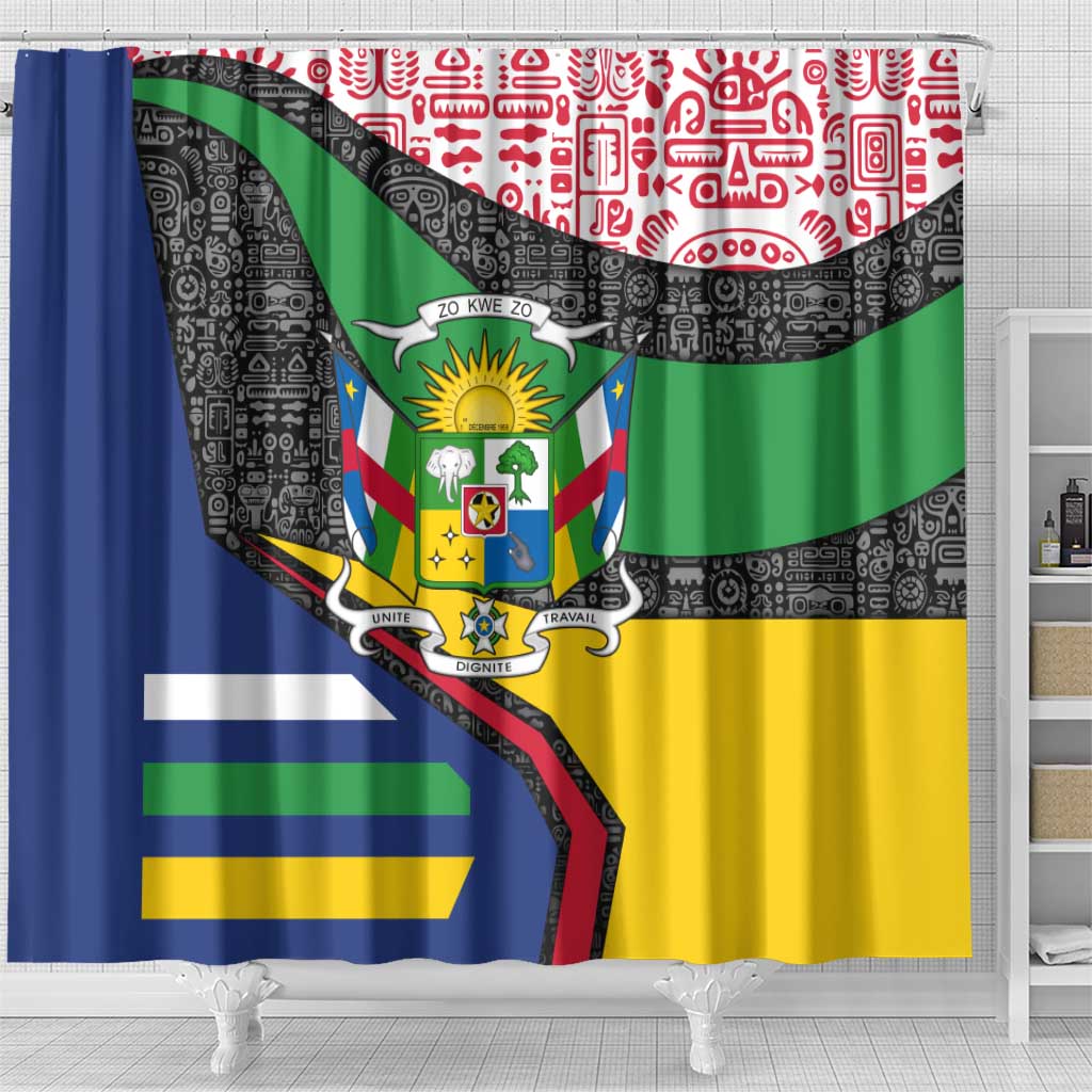 Central African Republic Shower Curtain Multicolor Tribal Design - African Pride