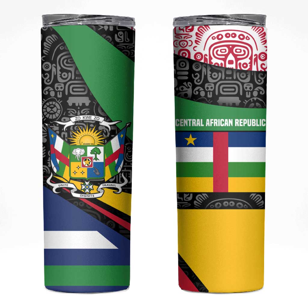 Central African Republic Skinny Tumbler Multicolor Tribal Design - African Pride