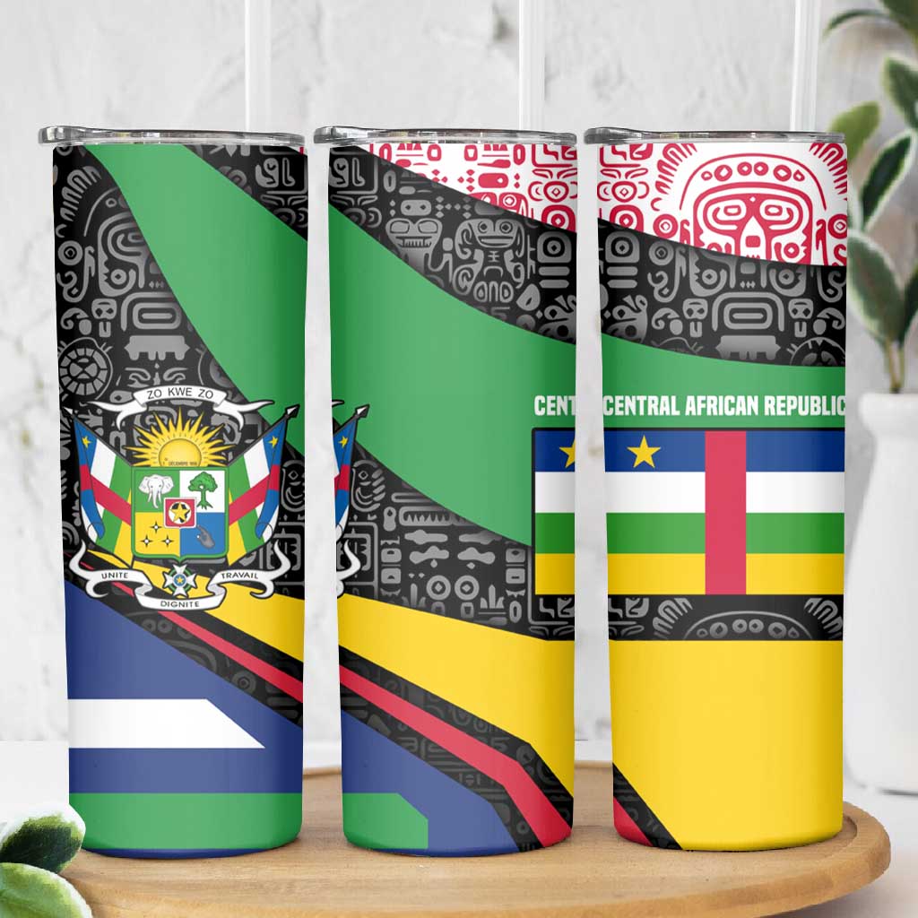 Central African Republic Skinny Tumbler Multicolor Tribal Design - African Pride