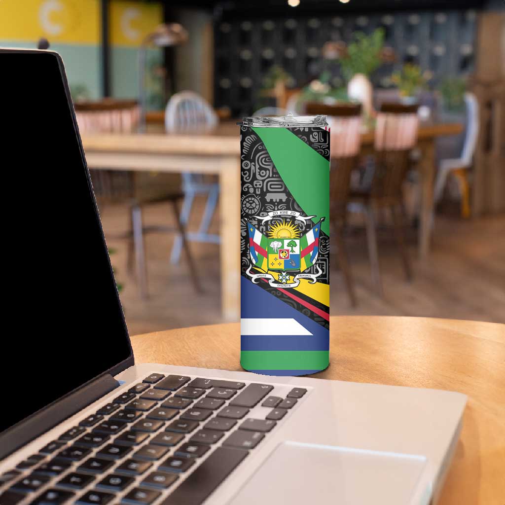 Central African Republic Skinny Tumbler Multicolor Tribal Design - African Pride
