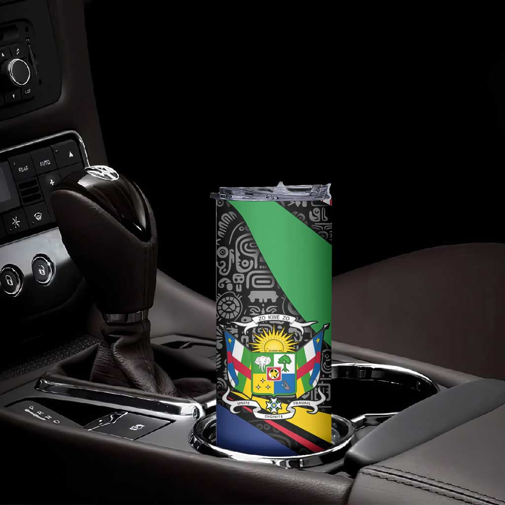 Central African Republic Skinny Tumbler Multicolor Tribal Design - African Pride