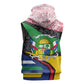 Central African Republic Sleeveless Zip Hoodie Multicolor Tribal Design - African Pride