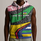 Central African Republic Sleeveless Zip Hoodie Multicolor Tribal Design - African Pride