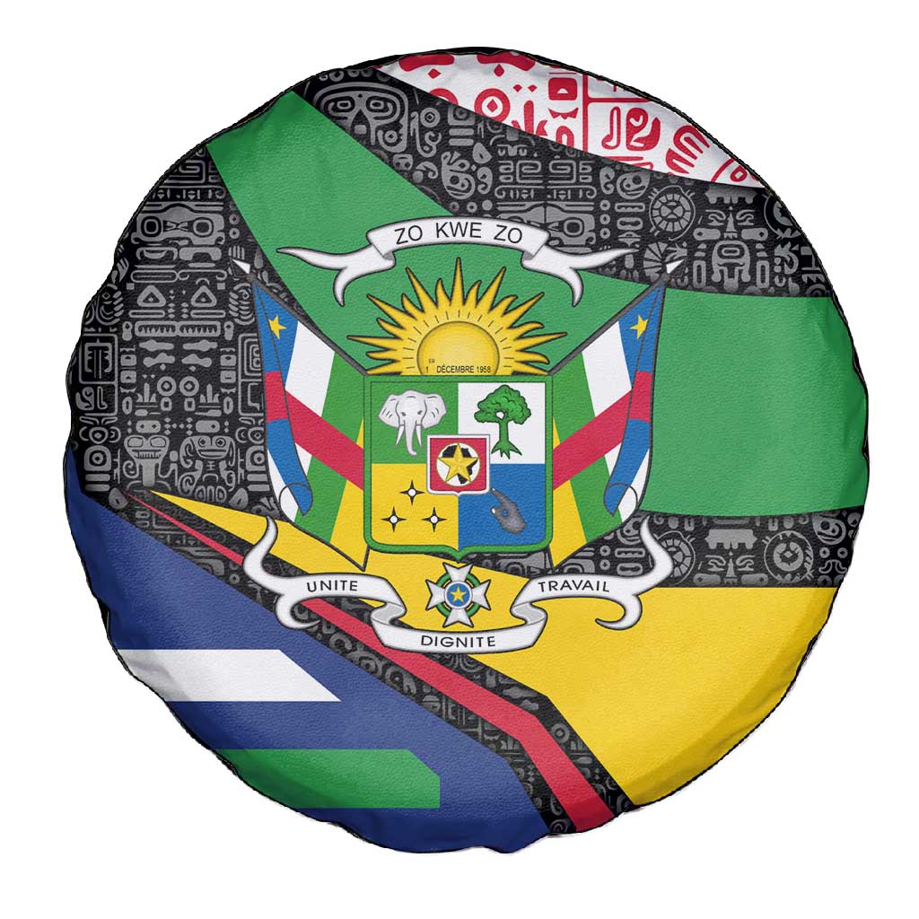Central African Republic Spare Tire Cover Multicolor Tribal Design - African Pride