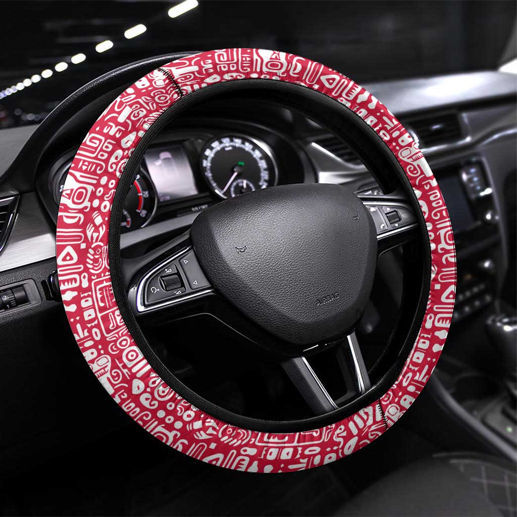 Central African Republic Steering Wheel Cover Multicolor Tribal Design - African Pride