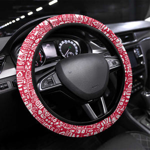 Central African Republic Steering Wheel Cover Multicolor Tribal Design - African Pride