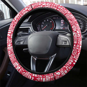 Central African Republic Steering Wheel Cover Multicolor Tribal Design - African Pride