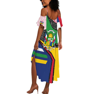 Central African Republic Summer Maxi Dress Multicolor Tribal Design - African Pride