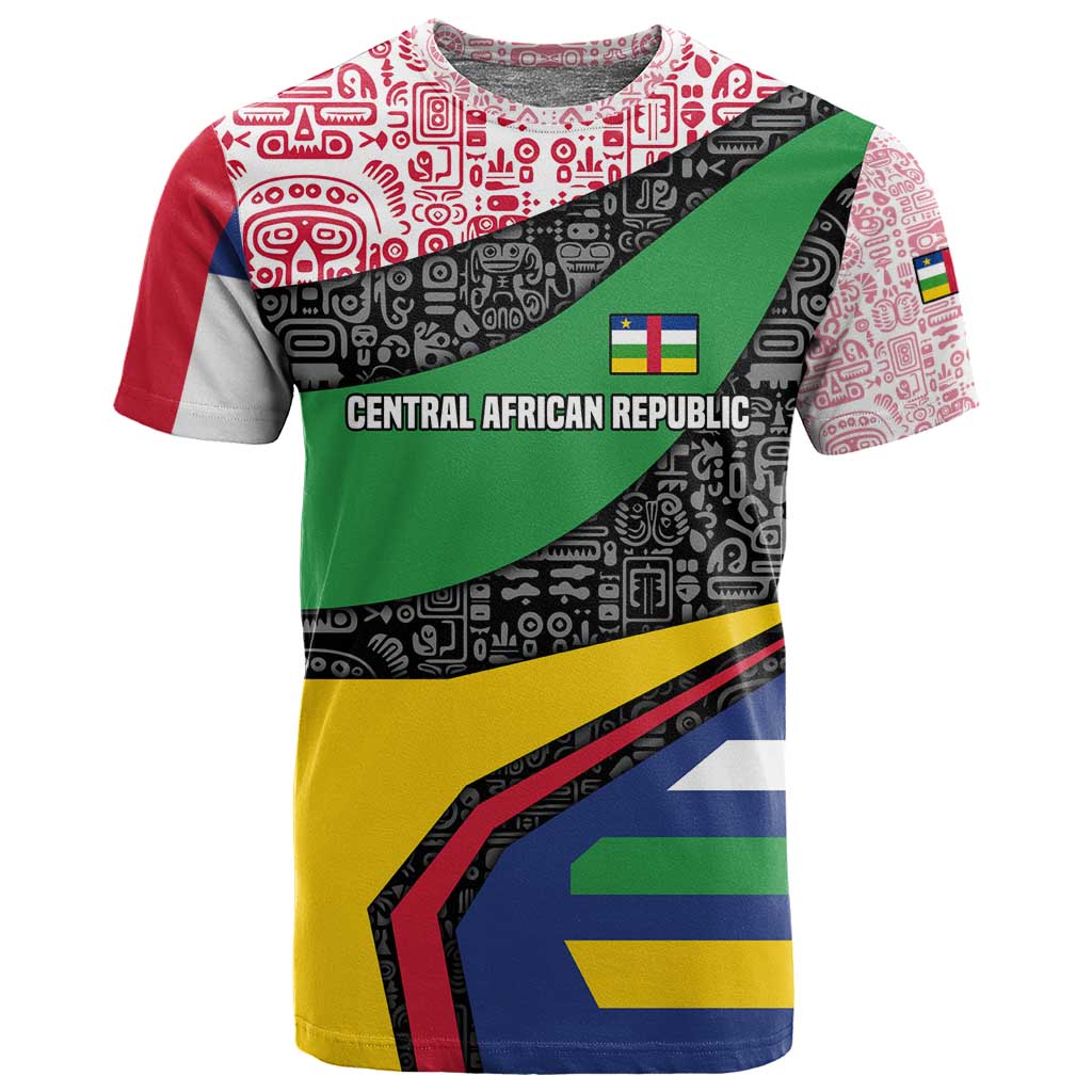 Central African Republic T shirt Multicolor Tribal Design - African Pride