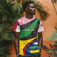 Central African Republic T shirt Multicolor Tribal Design - African Pride