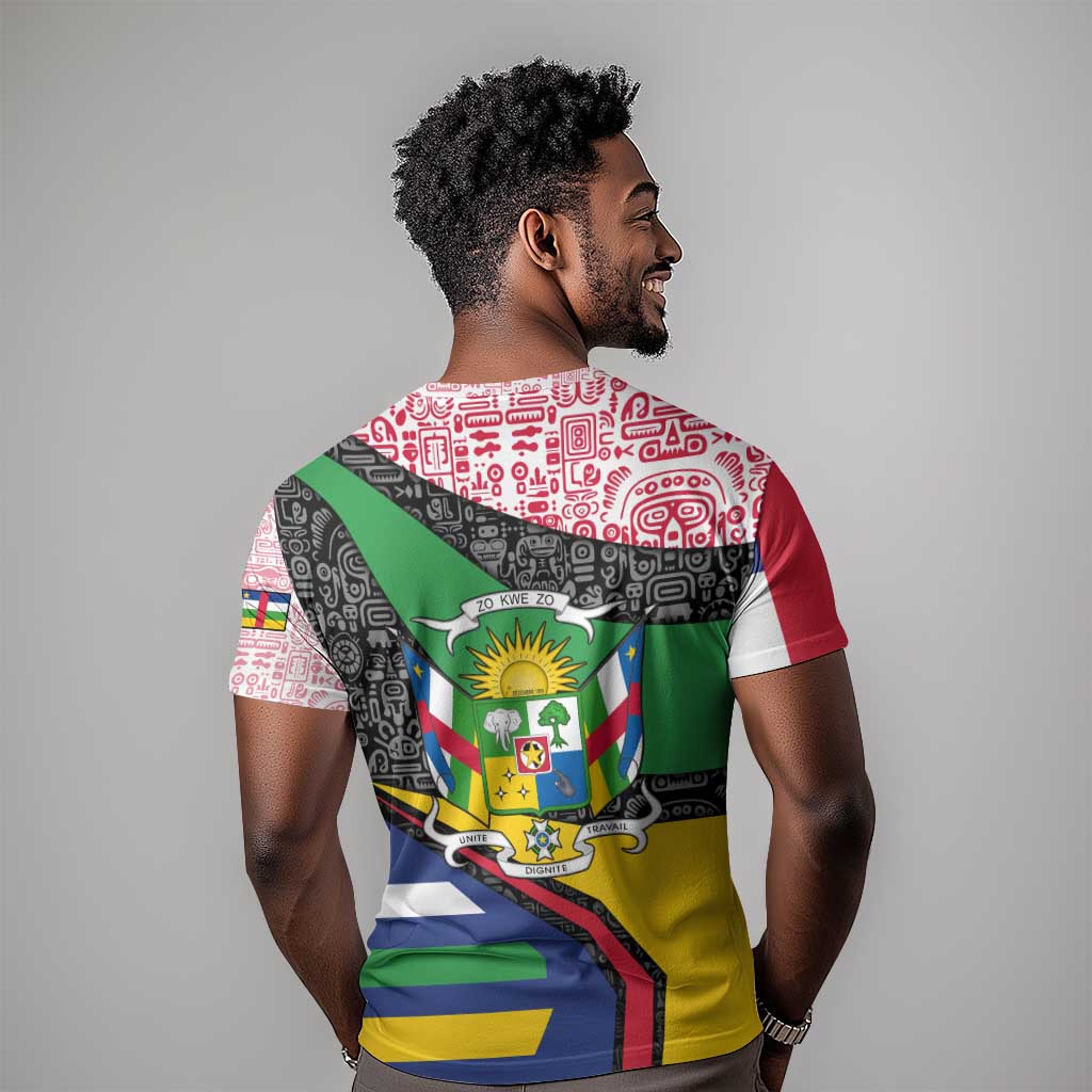 Central African Republic T shirt Multicolor Tribal Design - African Pride