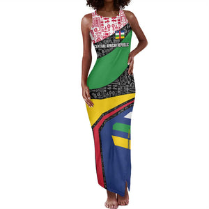 Central African Republic Tank Maxi Dress Multicolor Tribal Design - African Pride