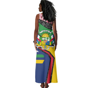 Central African Republic Tank Maxi Dress Multicolor Tribal Design - African Pride