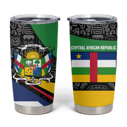 Central African Republic Tumbler Cup Multicolor Tribal Design - African Pride